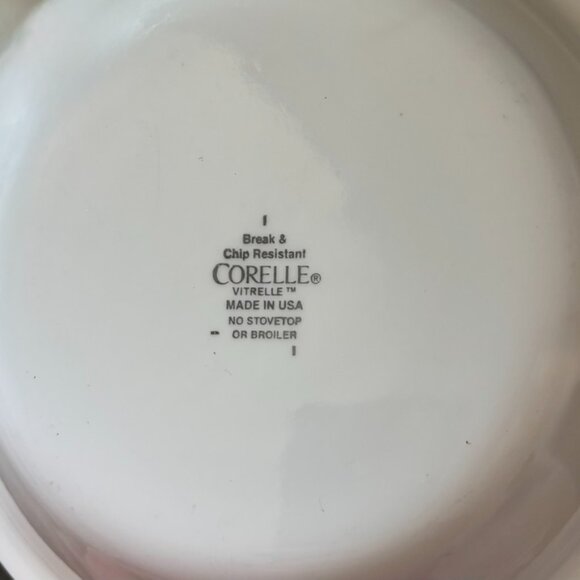Set of 6 Corelle Vive Nouveau Collection Cereal Bowls White, Black Stripe on Rim - Picture 3 of 3